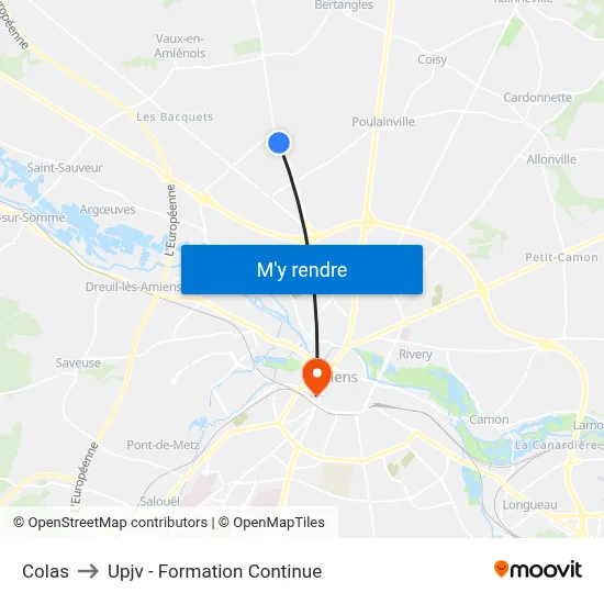 Colas to Upjv - Formation Continue map