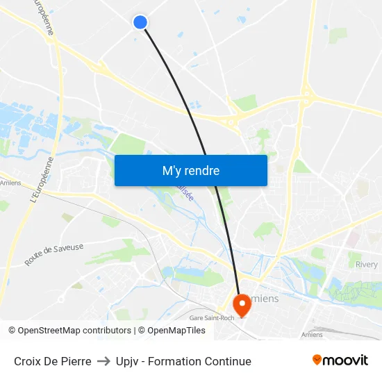 Croix De Pierre to Upjv - Formation Continue map