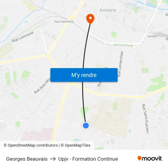 Georges Beauvais to Upjv - Formation Continue map