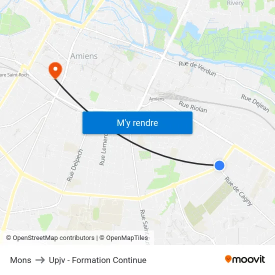 Mons to Upjv - Formation Continue map