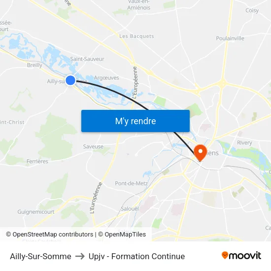 Ailly-Sur-Somme to Upjv - Formation Continue map