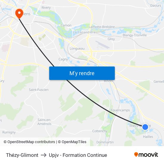 Thézy-Glimont to Upjv - Formation Continue map