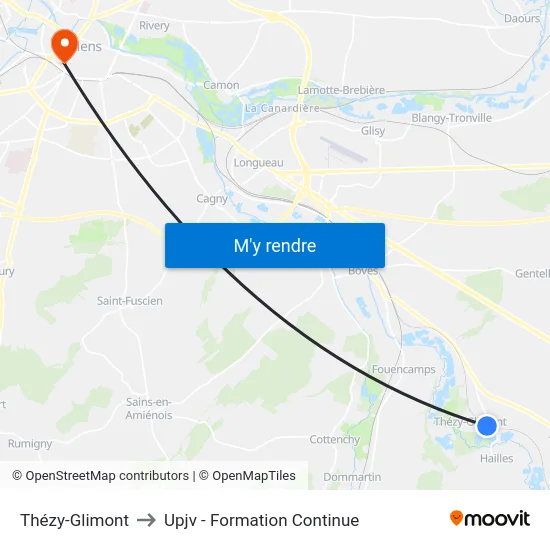 Thézy-Glimont to Upjv - Formation Continue map