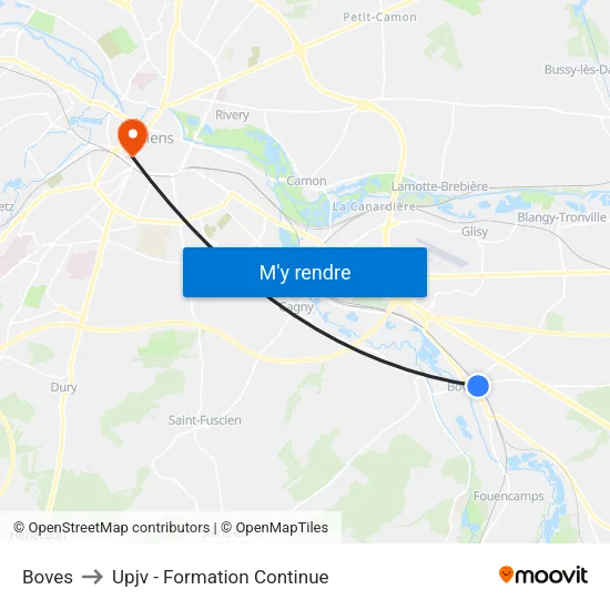 Boves to Upjv - Formation Continue map