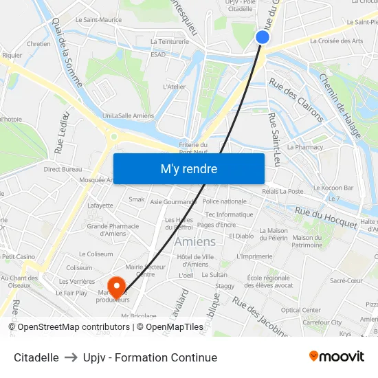 Citadelle to Upjv - Formation Continue map