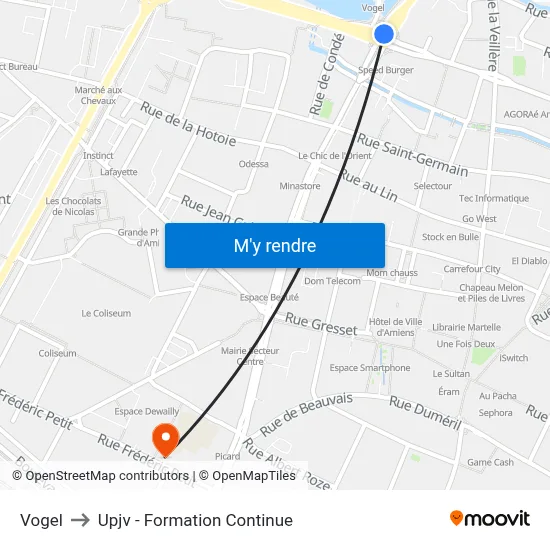 Vogel to Upjv - Formation Continue map