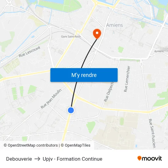 Debouverie to Upjv - Formation Continue map