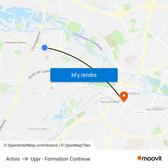 Artois to Upjv - Formation Continue map