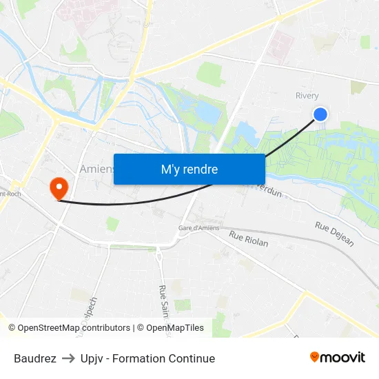 Baudrez to Upjv - Formation Continue map