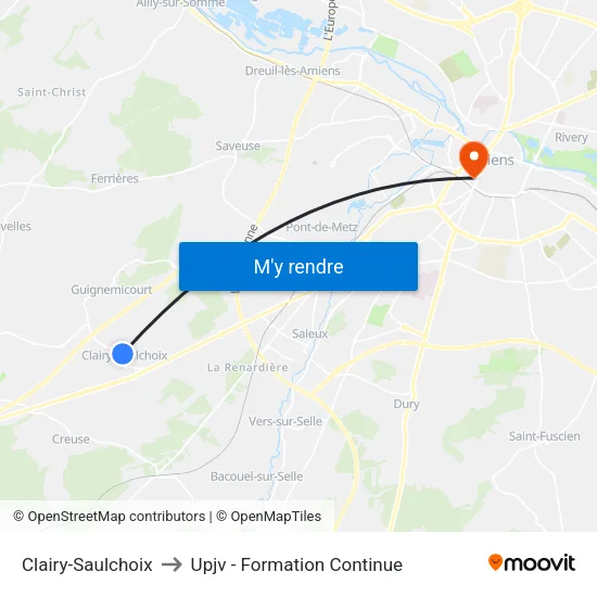 Clairy-Saulchoix to Upjv - Formation Continue map