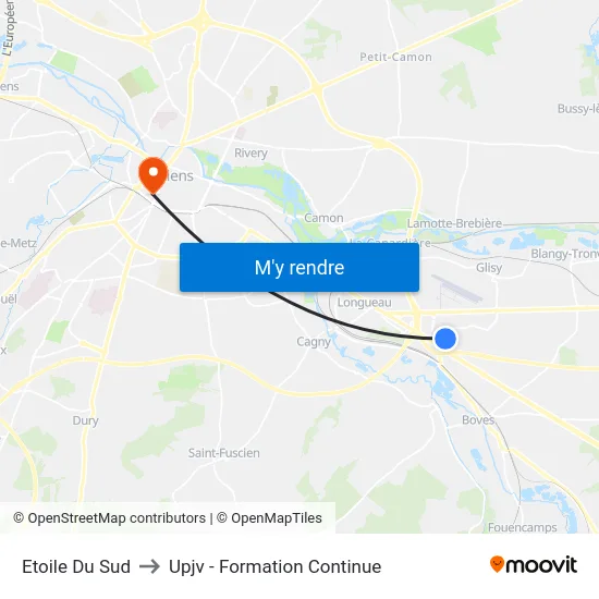 Etoile Du Sud to Upjv - Formation Continue map