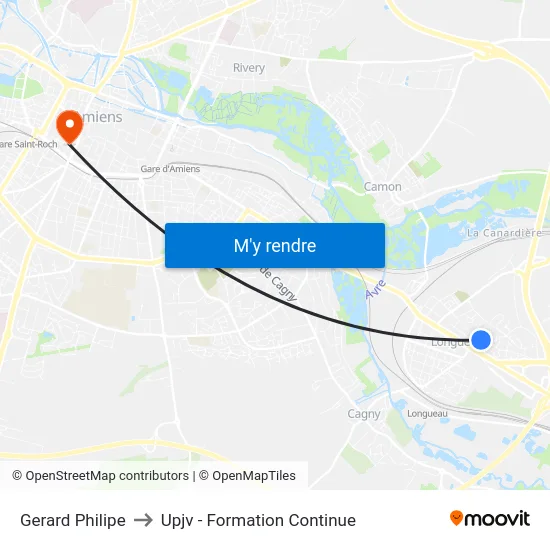 Gerard Philipe to Upjv - Formation Continue map