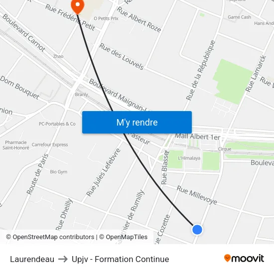 Laurendeau to Upjv - Formation Continue map