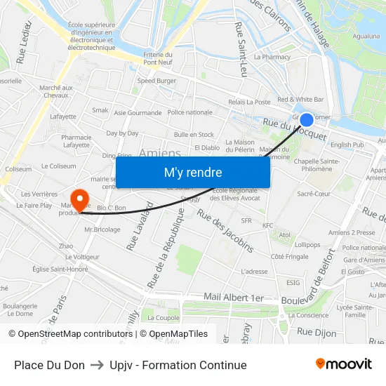 Place Du Don to Upjv - Formation Continue map
