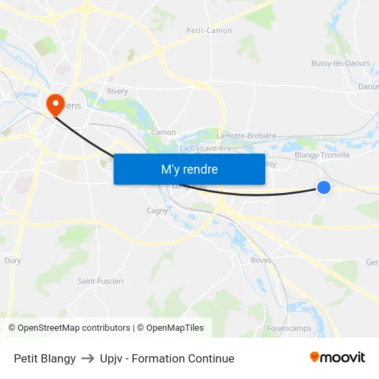 Petit Blangy to Upjv - Formation Continue map