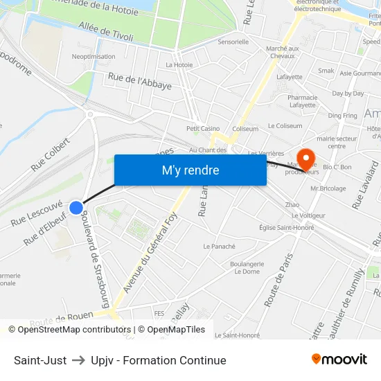 Saint-Just to Upjv - Formation Continue map