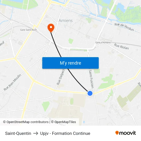 Saint-Quentin to Upjv - Formation Continue map