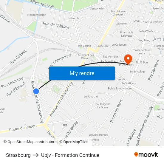 Strasbourg to Upjv - Formation Continue map