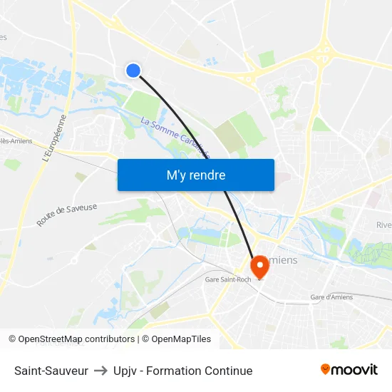 Saint-Sauveur to Upjv - Formation Continue map