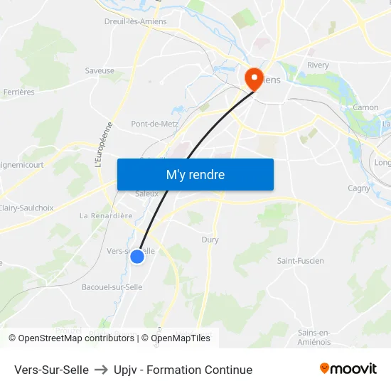 Vers-Sur-Selle to Upjv - Formation Continue map