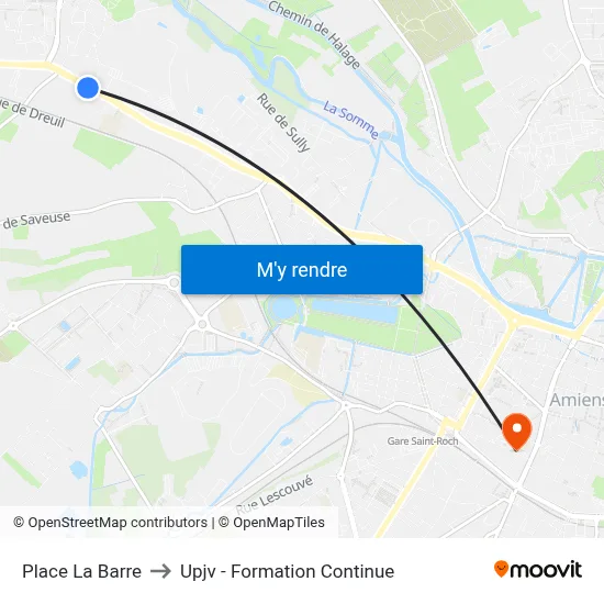 Place La Barre to Upjv - Formation Continue map