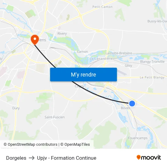 Dorgeles to Upjv - Formation Continue map