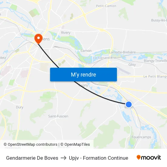 Gendarmerie De Boves to Upjv - Formation Continue map