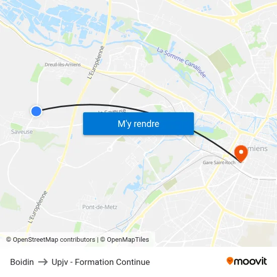 Boidin to Upjv - Formation Continue map