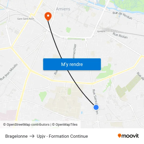 Bragelonne to Upjv - Formation Continue map