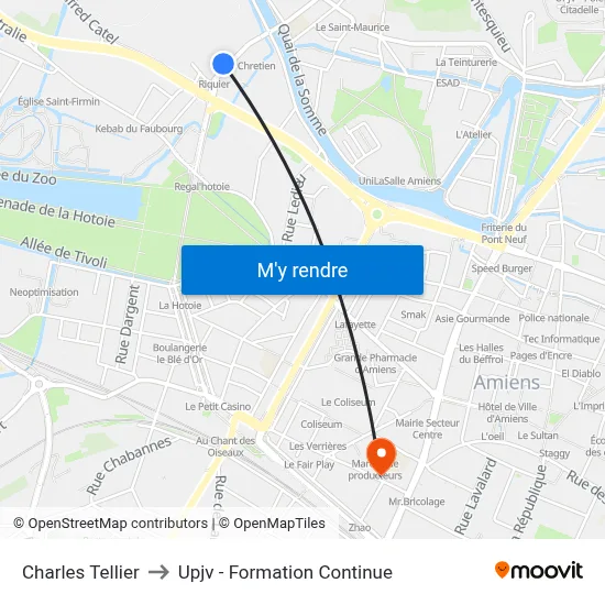 Charles Tellier to Upjv - Formation Continue map