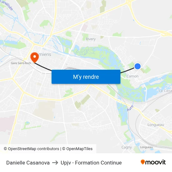 Danielle Casanova to Upjv - Formation Continue map