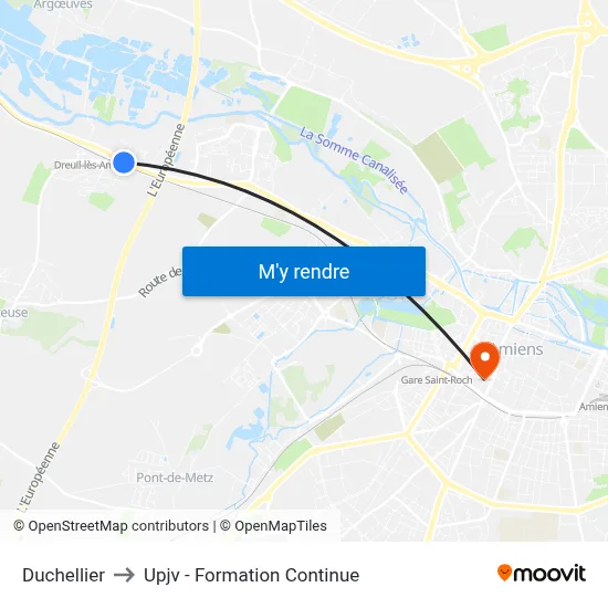 Duchellier to Upjv - Formation Continue map