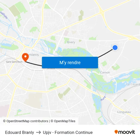 Edouard Branly to Upjv - Formation Continue map