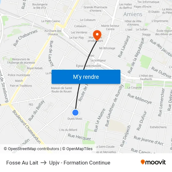 Fosse Au Lait to Upjv - Formation Continue map