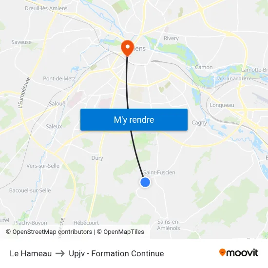 Le Hameau to Upjv - Formation Continue map