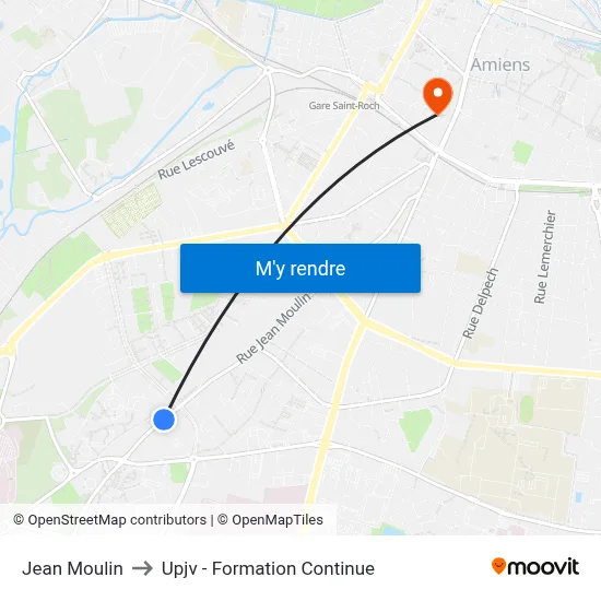 Jean Moulin to Upjv - Formation Continue map