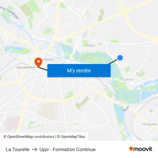 La Tourelle to Upjv - Formation Continue map