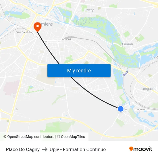 Place De Cagny to Upjv - Formation Continue map