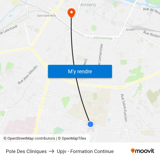 Pole Des Cliniques to Upjv - Formation Continue map