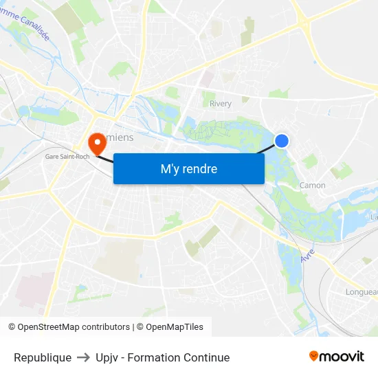 Republique to Upjv - Formation Continue map