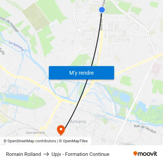 Romain Rolland to Upjv - Formation Continue map