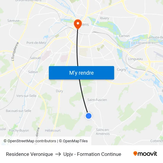 Residence Veronique to Upjv - Formation Continue map