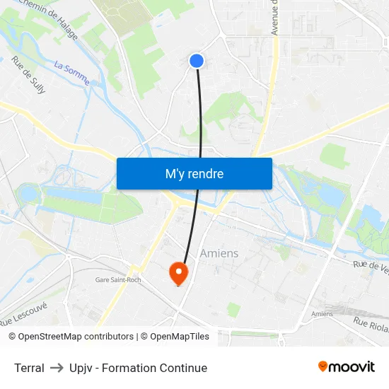 Terral to Upjv - Formation Continue map