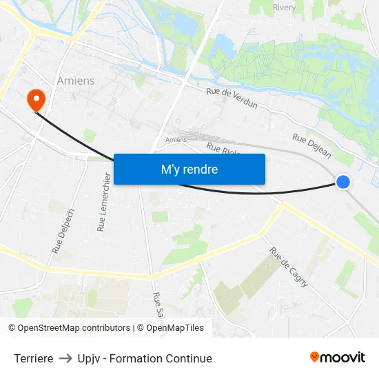 Terriere to Upjv - Formation Continue map