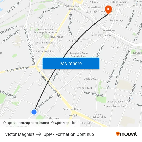 Victor Magniez to Upjv - Formation Continue map