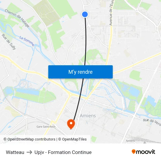 Watteau to Upjv - Formation Continue map