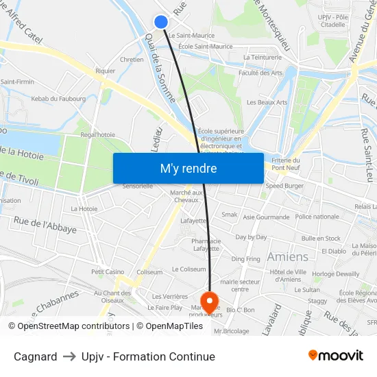 Cagnard to Upjv - Formation Continue map