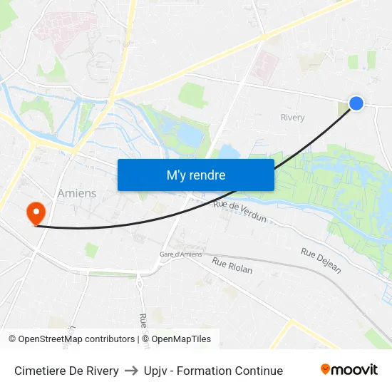 Cimetiere De Rivery to Upjv - Formation Continue map