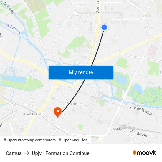 Camus to Upjv - Formation Continue map