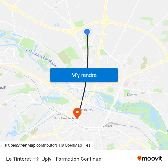 Le Tintoret to Upjv - Formation Continue map